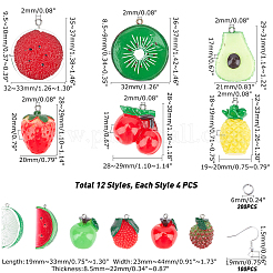 Kit de fabrication de boucles d'oreilles en résine à thème de fruits&nbsp;DIY-PH0003-24