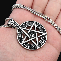 Pentagramm-Anhängerketten aus 304 Edelstahl für Männer&nbsp;FS-WGA1565-01