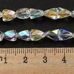 Transparentes perles de verre de galvanoplastie brins&nbsp;GLAA-G116-03A-AB02