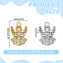 100 pz 2 colori pendenti in lega di stile tibetano&nbsp;TIBEP-HY0001-13