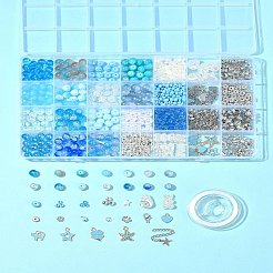 DIY-Sets zur Herstellung von Armbändern aus runden Glas- und CCB-Kunststoffperlen&nbsp;DIY-FS0007-56A