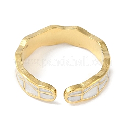 Ionenplattierung (IP) 304 Edelstahl Emaille Manschette Fingerringe&nbsp;RJEW-L107-087G-01