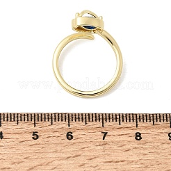 Anelli aperti con polsino in ottone micro pavé di zirconi cubici per donna&nbsp;RJEW-L343-01G