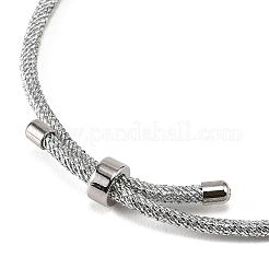 Fabrication de bracelets ajustables en cordon tressé rond en polyester&nbsp;FIND-G117-01P-03
