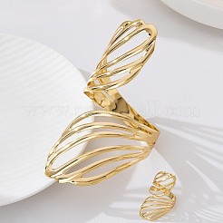 Set di bracciali rigidi e anelli a polsino in ferro con ali cave per donna&nbsp;WG91D18-01