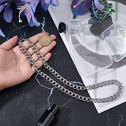 Collier chaîne cubaine en acier inoxydable 304 (1 pièce) pour homme et femme&nbsp;NJEW-SP0001-23D