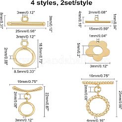8 set di 4 fermagli a barilotto in ottone&nbsp;KK-CA0001-55G