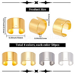 200 pièce de 4 couleurs de boucles d'oreilles en laiton&nbsp;KK-SC0007-66