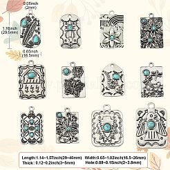 24 Stück 12 Stile Harzimitat-Türkis-Anhänger&nbsp;FIND-CJ0003-52