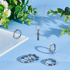 24 Stück 8 Größen 201 Edelstahl geriffelte Fingerringe Set für Männer und Frauen&nbsp;RJEW-UN0002-40