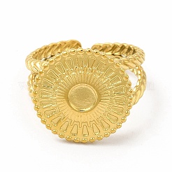 Ionenplattierung (IP) 304 Edelstahl Sonne offene Manschette Ring Einstellungen&nbsp;RJEW-B027-24G
