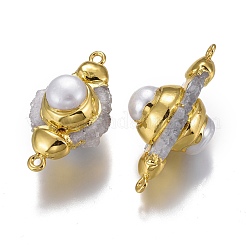 Natürliche Druzy-Quarzkristall-Verbindungsverbinder&nbsp;PEAR-F017-12G