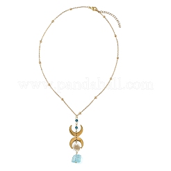 Collane da donna con ciondolo a forma di luna in quarzo naturale tinto&nbsp;NJEW-TA00250