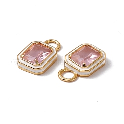 Pendenti rettangolari in vetro rosa&nbsp;KK-I696-10G-05