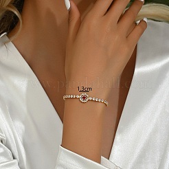 Bracelets élégants en chaîne géométrique en laiton et zircone cubique pour un usage quotidien pour femmes&nbsp;SA8702-3
