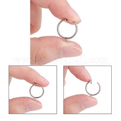 Boucles d'oreilles créoles à clipser en acier inoxydable chirurgical 316&nbsp;STAS-S101-15mm-01P