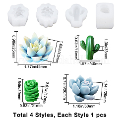 4 stampo per fondente a forma di piante succulente&nbsp;DIY-GF0003-37