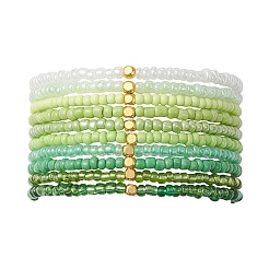 10 Stück Glasperlen-Armband mit elastischen Glasperlen für Damen&nbsp;BJEW-MZ00267