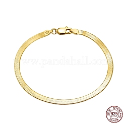 Braccialetti a catena a spina di pesce in argento sterling da 3 mm 925&nbsp;BJEW-I314-006C-G