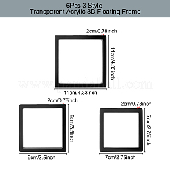 6 cornice galleggiante 3D in acrilico trasparente in 3 stili&nbsp;EDIS-BC0001-01