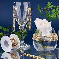 Chaînes de strass en fer doré&nbsp;CH-WH0009-04G-02