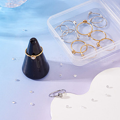 10 Stück 304 Edelstahl-Fingerring-Strass-Einstellungen&nbsp;STAS-TA0005-87
