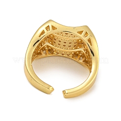 Anelli per dita con micro pavé di zirconi cubici in ottone placcato a cremagliera&nbsp;RJEW-C111-04G