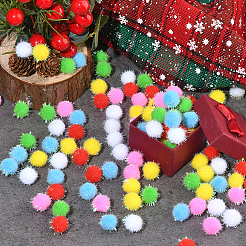 120 Stück 6 Farben Pailletten Polypropylenfaser Seide Pompom Ball&nbsp;FIND-SC0019-69