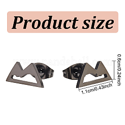 4 Paar Ohrstecker aus Edelstahl in zwei Farben mit ausgehöhlten Bergmotiven für Damen&nbsp;EJEW-AN0002-72