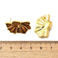 Boucles d'oreille en laiton émaillé&nbsp;EJEW-B120-01G-01