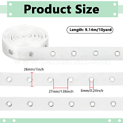 10 Yards Polyester-Satinbänder im Fischgrätenmuster mit Ösenringen&nbsp;OCOR-PH0005-36B-01