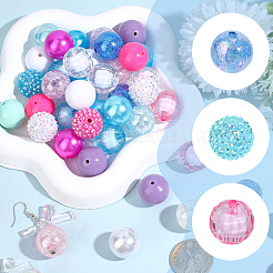 Kits de accesorios para cuentas de imitación de resina redonda con rhinestone&nbsp;RESI-PA0001-42