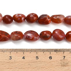 Brins de perles d'agate rouge naturelle (teintes et chauffées)&nbsp;G-C287-A01-01
