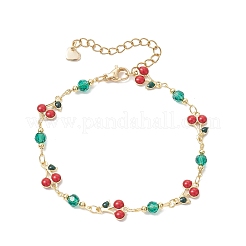 Sets aus Armbändern und Halsketten mit Kirschgliedern aus Messing und Emaille&nbsp;SJEW-JS01367