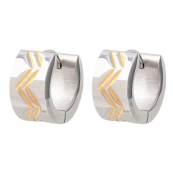 Pendientes de aro con rayas bicolor de acero inoxidable 304&nbsp;EJEW-L307-04GP-01