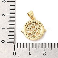 Placage de crémaillère en laiton micro pavé pendentifs en zircone cubique claire&nbsp;KK-A206-09G