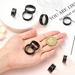 16 stücke 8 stile 201 edelstahl geriffelte finger ring einstellungen&nbsp;RJEW-SC0001-27