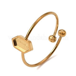 Realizzazione di bracciali aperti esagonali in acciaio inossidabile 304 con vassoio a lunetta&nbsp;SA-CBABF3F-03G-04