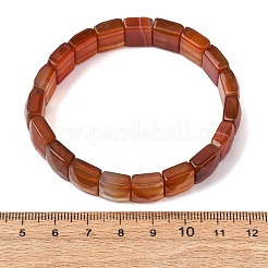 Bracelets extensibles unisexes en perles de cornaline naturelle teintes et chauffées&nbsp;G-K303-02G