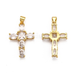 Pendentifs en laiton zircon cubique transparent&nbsp;ZIRC-J025-41G