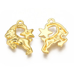 Castone pendente in lega placcata oro con strass&nbsp;PALLOY-WH0067-15G-10