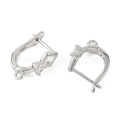 Shegrace Messing-Ohrringrohlinge mit Mikropavé-Fassung aus Zirkonia&nbsp;XGRQ79246-932P