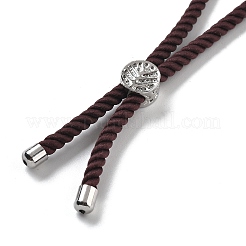Silberarmbänder aus gedrehter Nylonschnur&nbsp;DIY-B066-03P-04