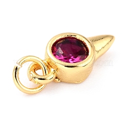 Echte 18 Karat vergoldete Messing Micro Pave Zirkonia Charms&nbsp;ZIRC-L100-088G-02