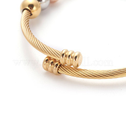 Brazaletes de torsión de acero inoxidable 304&nbsp;BJEW-L642-26MP