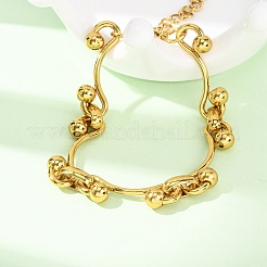 Pulseras de cadena de eslabones curvos de acero inoxidable 304 para mujer&nbsp;BJEW-F536-15G