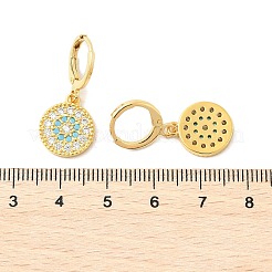 Orecchini a cerchio in ottone con zirconi cubici chiari micro pavè&nbsp;EJEW-B121-03G