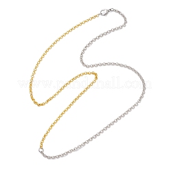 Colliers à chaîne rolo en acier inoxydable 304 bicolore de 3 mm&nbsp;NJEW-JN05623