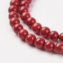 Natürlicher roter Jaspis-Perlenstrang&nbsp;G-G680-47