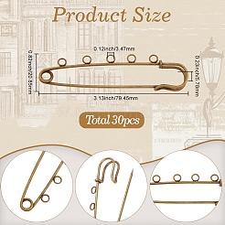 30 pièces de broche en fer&nbsp;FIND-SC0020-46AB